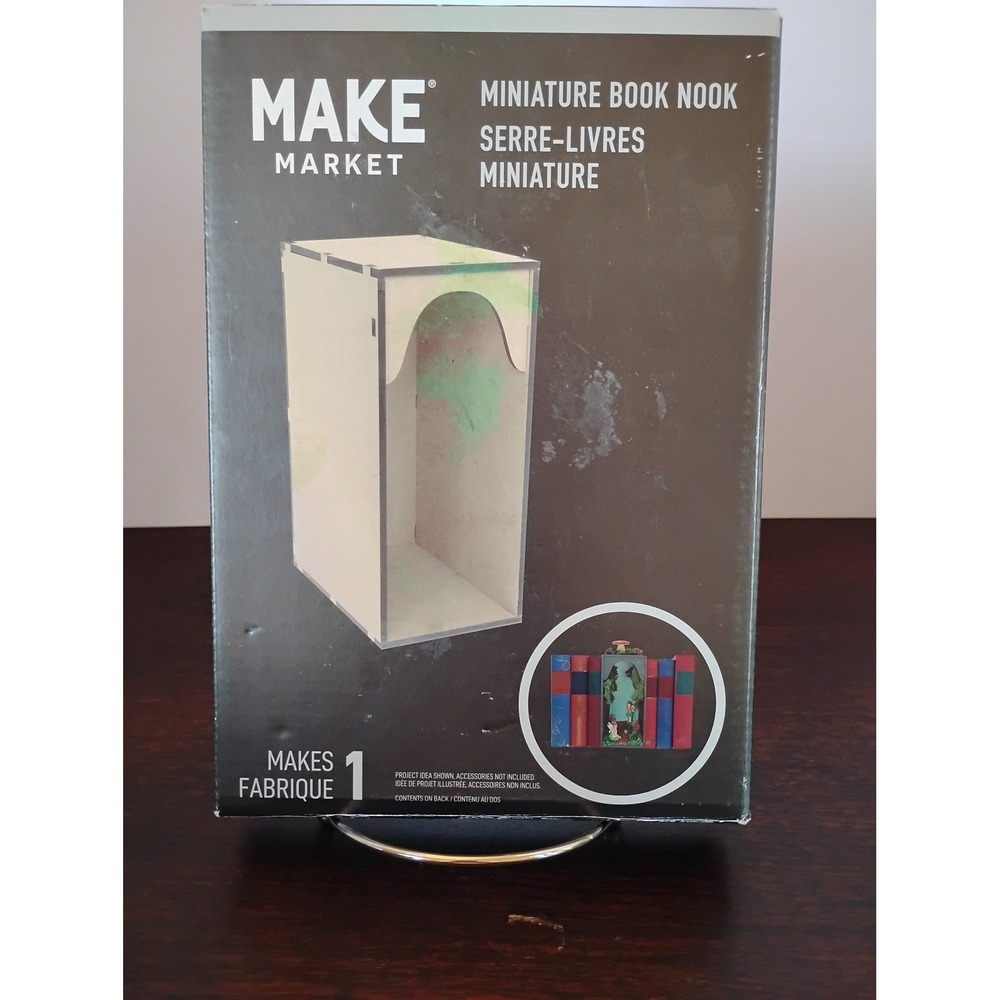 Make Market Miniature Book Nook Unfinished Wood DIY Kit 713109 4x9x6in